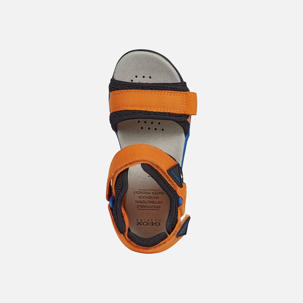 Sandalias Geox Menino Laranja/Pretas - Borealis - JPXNT0175